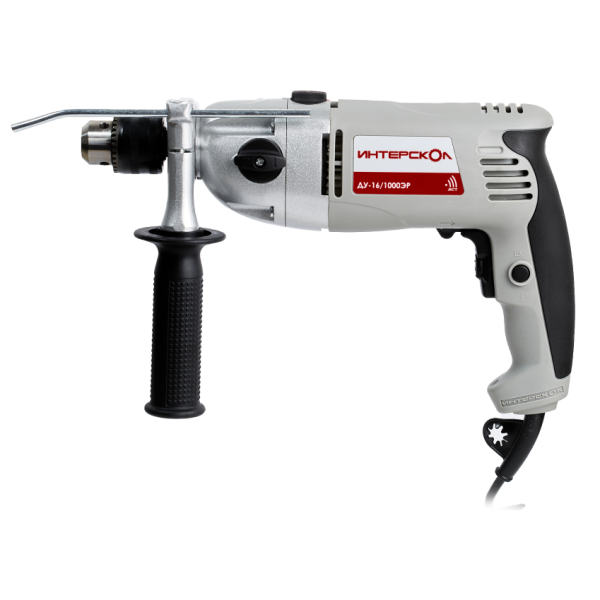 Ударная дрель ИНТЕРСКОЛ ДУ-16/1000ЭР, 1000 Вт, 2500 об/мин, 42000 уд/мин (57.1.3.00)