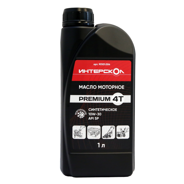 Масло моторное ИНТЕРСКОЛ Premium, 10W-30, 4-х тактное, синтетическое, 1000 мл (90101.004)