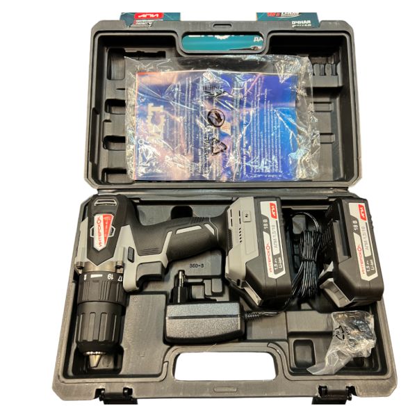 Аккумуляторная дрель-шуруповерт ИНТЕРСКОЛ ДА-13/18ВК 45, 18 В, 1700 об/мин, с 2 АКБ 1.5 Ач и ЗУ, в кейсе (УЦЕНЕННЫЙ ТОВАР) (575.1.2.70/U)