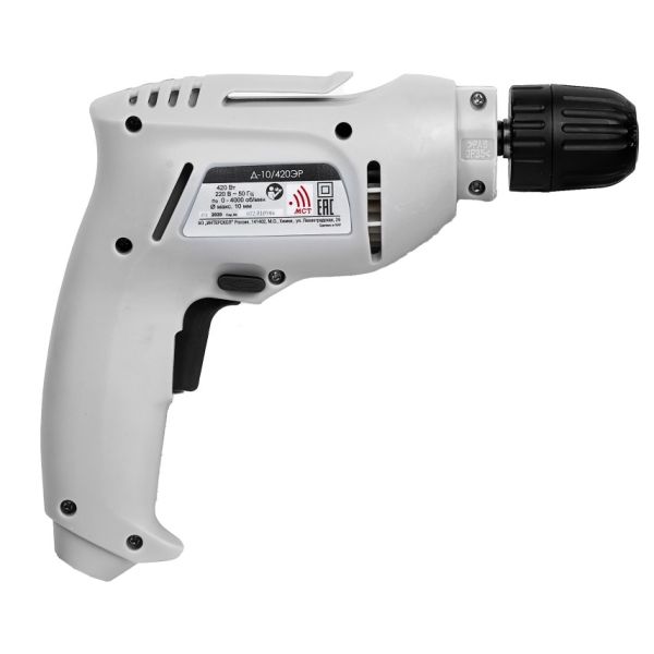 Дрель ИНТЕРСКОЛ Д-10/420ЭР, 420 Вт, 4000 об/мин (672.1.0.00)