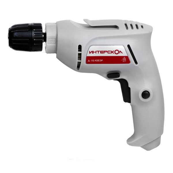 Дрель ИНТЕРСКОЛ Д-10/420ЭР, 420 Вт, 4000 об/мин (672.1.0.00)