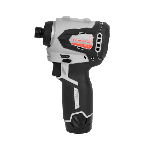 Аккумуляторный ударный шуруповерт ИНТЕРСКОЛ ШАУ-220/12ВЭ, 12 В, 220 Нм, 3200 уд/мин, с АКБ 2 Ач и ЗУ (803.1.0.70-B2C)