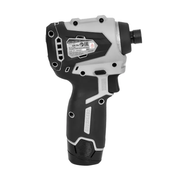 Аккумуляторный ударный шуруповерт ИНТЕРСКОЛ ШАУ-220/12ВЭ, 12 В, 220 Нм, 3200 уд/мин, с АКБ 2 Ач и ЗУ (803.1.0.70-B2C)