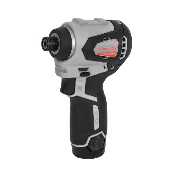 Аккумуляторный ударный шуруповерт ИНТЕРСКОЛ ШАУ-220/12ВЭ, 12 В, 220 Нм, 3200 уд/мин, с АКБ 2 Ач и ЗУ (803.1.0.70-B2C)