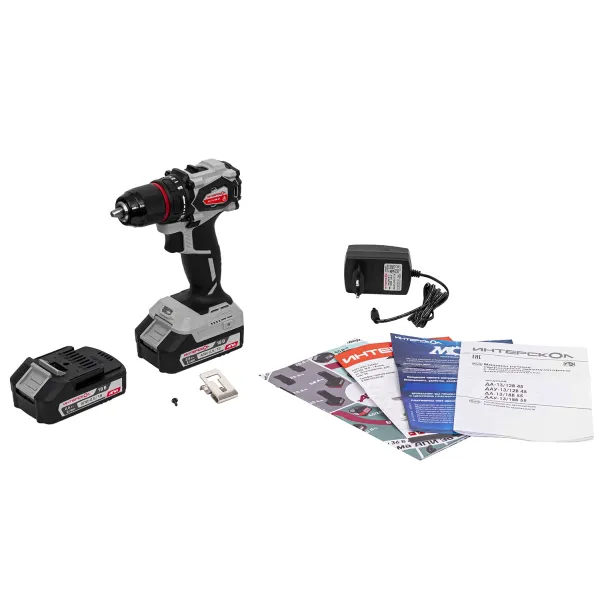 Аккумуляторная дрель-шуруповерт ИНТЕРСКОЛ ДА-13/18В 55, 18 В, 1850 об/мин, с 2 АКБ 2.5 Ач и ЗУ, в кейсе (952.2.2.70)