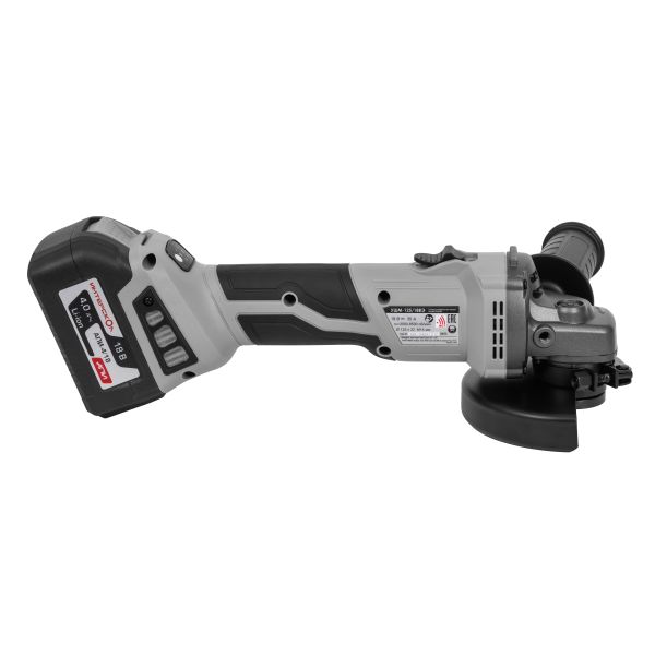 Аккумуляторная угловая шлифмашина ИНТЕРСКОЛ УШМ-125/18ВЭ, 18 В, 125 мм, 8500 об/мин, с АКБ 4 Ач и ЗУ, в кейсе (684.4.1.70)