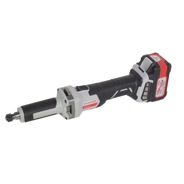 Аккумуляторная прямошлифовальная машина ИНТЕРСКОЛ ПШМ-8/36В, 36 В, 55 мм, 20000 об/мин, с 2 АКБ 2 Ач и ЗУ, в кейсе (821.2.2.70)