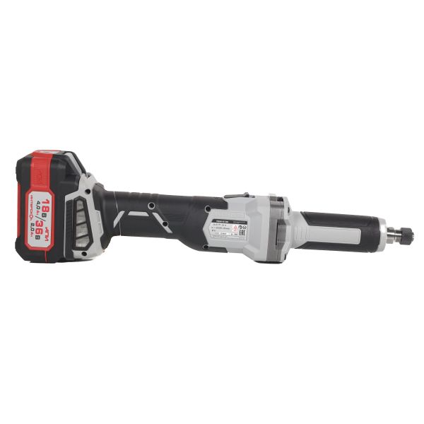 Аккумуляторная прямошлифовальная машина ИНТЕРСКОЛ ПШМ-8/36В, 36 В, 55 мм, 20000 об/мин, с 2 АКБ 2 Ач и ЗУ, в кейсе (821.2.2.70)