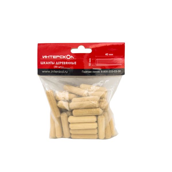 Набор шкантов ИНТЕРСКОЛ 10х40 мм (50 шт) (2208904001001)