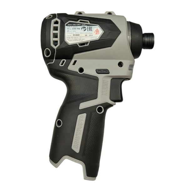 Аккумуляторный ударный шуруповерт ИНТЕРСКОЛ ШАУ-220/12ВЭ, 12 В, 220 Нм, 3200 уд/мин, без АКБ и ЗУ (УЦЕНЕННЫЙ ТОВАР) (803.1.0.70/U)