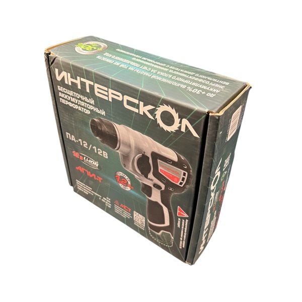 Аккумуляторный перфоратор ИНТЕРСКОЛ ПА-12/12В, 12 В, 1.2 Дж, 4250 уд/мин, без АКБ и ЗУ (УЦЕНЕННЫЙ ТОВАР) (648.0.0.70/U)