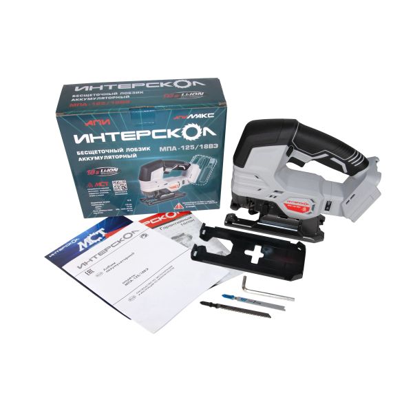 Аккумуляторный лобзик ИНТЕРСКОЛ МПА-125/18ВЭ, 18 В, 3000 ход/мин, 26 мм, с АКБ 2 Ач и ЗУ (939.0.0.70-B2C)