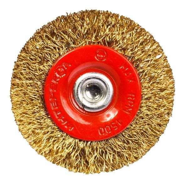 Щетка зачистная дисковая стальная ИНТЕРСКОЛ, 75х6 мм, хвостовик HEX 1/4", 2234407500600