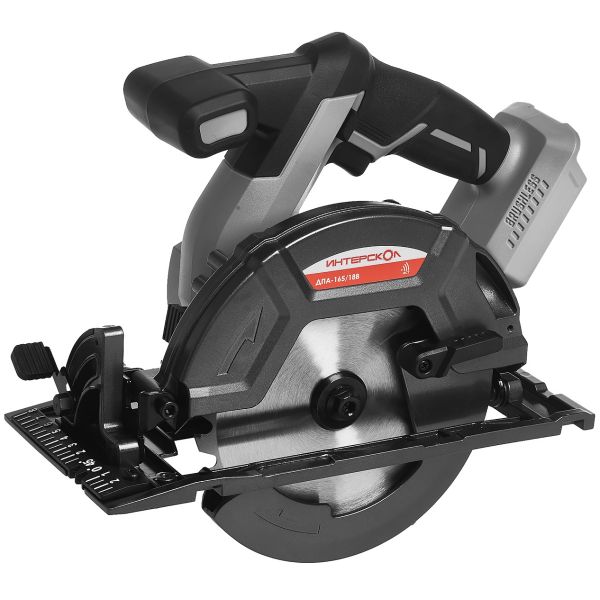 Аккумуляторная дисковая пила ИНТЕРСКОЛ ДПА-165/18В, 18 В, 165 мм, 5000 об/мин, с АКБ 2 Ач и ЗУ (577.0.0.70-B2C)