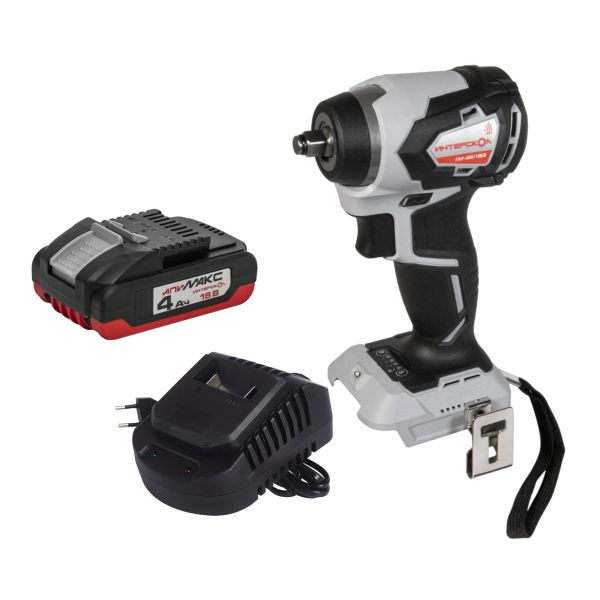 Аккумуляторный ударный гайковерт ИНТЕРСКОЛ ГАУ-250/18ВЭ, 18 В, 250 Нм, 3200 уд/мин, с АКБ 4 Ач и ЗУ (936.0.0.70-B4C)