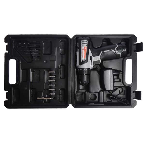 Аккумуляторная дрель-шуруповерт ИНТЕРСКОЛ ДА-12ЭР-01, 12 В, 1400 об/мин, с АКБ 1.5 Ач и ЗУ, в кейсе (534.0.1.01)