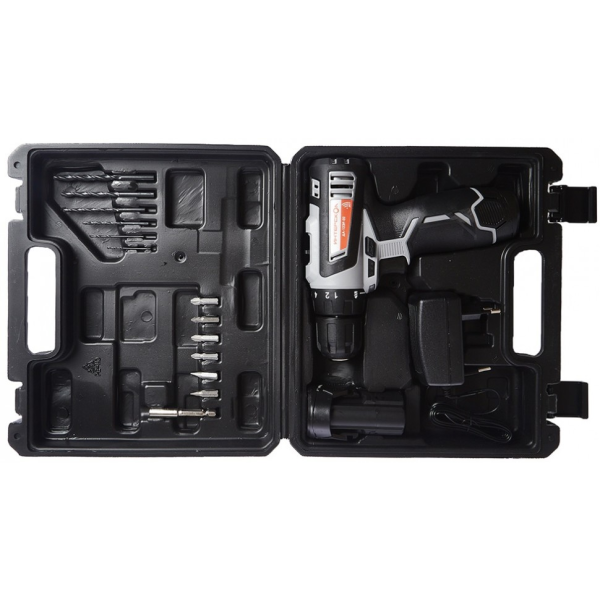 Аккумуляторная дрель-шуруповерт ИНТЕРСКОЛ ДА-12ЭР-02, 12 В, 1400 об/мин, с 2 АКБ 2 Ач и ЗУ, в кейсе (534.0.2.02)