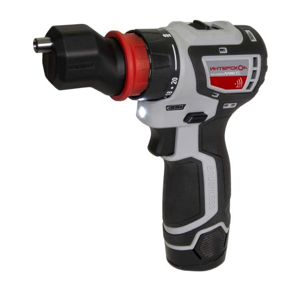 Аккумуляторная дрель-шуруповерт ИНТЕРСКОЛ КомбиМАКС ДА-10/12В 36, 12 В, 1450 об/мин, с 2 АКБ 2 Ач и ЗУ, в сумке (687.2.2.78)
