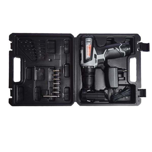 Аккумуляторная дрель-шуруповерт ИНТЕРСКОЛ Комби ДА-12ЭР-02, 12 В, 1400 об/мин, с 2 АКБ 1.5 Ач и ЗУ, в кейсе (534.0.2.10)