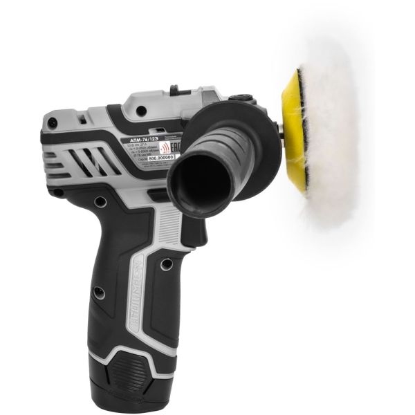 Набор аккумуляторного инструмента ИНТЕРСКОЛ 12 В: полировальная машина АПМ-76/12Э + компрессор АКА-8/12ЭМ, с 2 АКБ 2 Ач и ЗУ