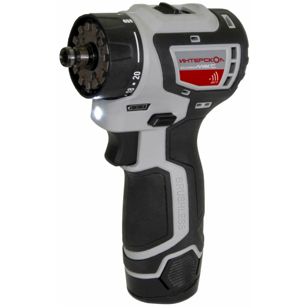 Аккумуляторная дрель-шуруповерт ИНТЕРСКОЛ КомбиМАКС ДА-10/12В 36, 12 В, 1500 об/мин, с 2 АКБ 2 Ач и ЗУ, в сумке (687.2.2.77)