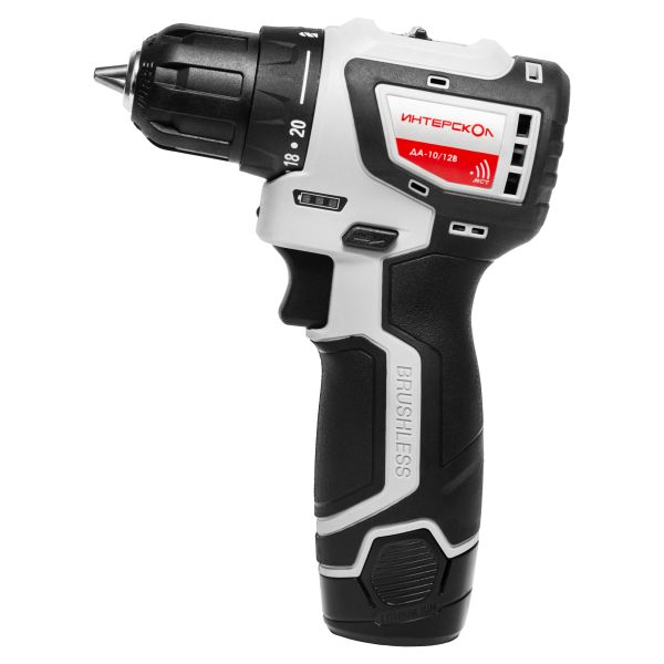 Дрель-шуруповерт ИНТЕРСКОЛ МиниМАКС ДА-10/12В, 12 В, 1450 об/мин, с 2 АКБ 1.5 Ач и ЗУ (Подарочная версия) (687.1.2.71)