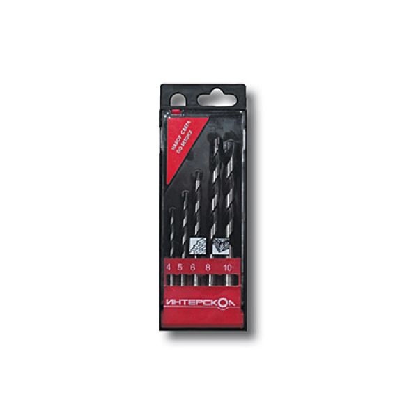 Набор сверл ИНТЕРСКОЛ по бетону, 4/5/6/8/10 мм, 5 шт. (2039300400000)