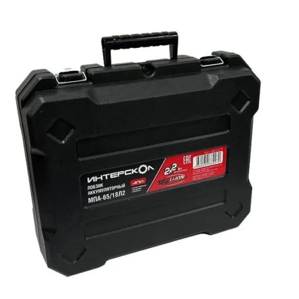 Аккумуляторный лобзик ИНТЕРСКОЛ МПА-65/18Л2, 18 В, 3000 ход/мин, 19 мм, с 2 АКБ 2 Ач и ЗУ, в кейсе (630.2.2.70)