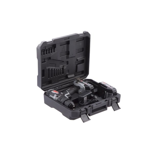 Дрель-шуруповерт ИНТЕРСКОЛ ДАУ-13/18В 60, 18 В, 2000 об/мин, 30000 уд/мин, с 2 АКБ 2 Ач и ЗУ, в кейсе (574.2.2.70)