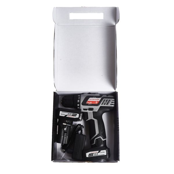 Аккумуляторная дрель-шуруповерт ИНТЕРСКОЛ ДА-18ЭР, 18 В, 1400 об/мин, с 2 АКБ 2 Ач и ЗУ (436.2.2.20)