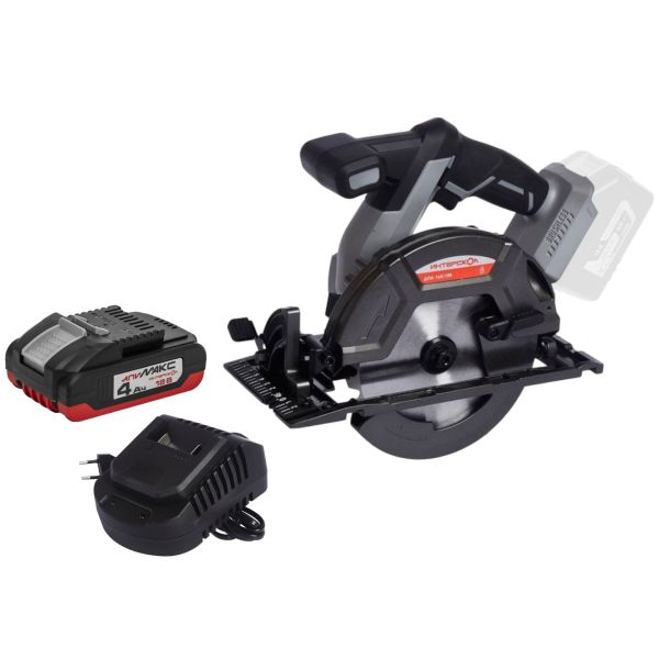 Аккумуляторная дисковая пила ИНТЕРСКОЛ ДПА-165/18В, 18 В, 165 мм, 5000 об/мин, с АКБ 4 Ач и ЗУ (577.0.0.70-B4C)