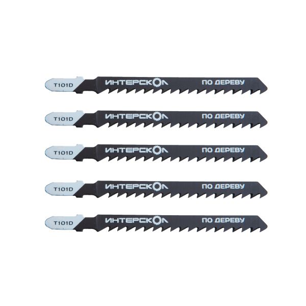 Пилка для лобзика ИНТЕРСКОЛ T-101B, по дереву, 5 шт. (34175.104)