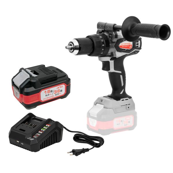 Аккумуляторная ударная дрель-шуруповерт ИНТЕРСКОЛ ДАУ-13/36В 140, 36 В, 2250 об/мин, 30000 уд/мин, с АКБ 2.5 Ач и ЗУ (852.0.0.70-B25C)