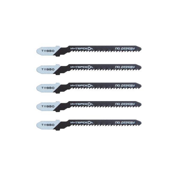 Пилка для лобзика ИНТЕРСКОЛ T-119BО, по дереву, 5 шт. (35151.077)