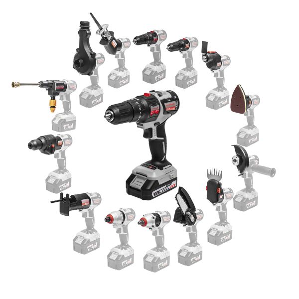 Дрель-шуруповерт ИНТЕРСКОЛ ДАУ-10/18В 44, 18 В, 1650 об/мин, 21000 уд/мин, c 2 АКБ 2 Ач и ЗУ, + Набор бит в подарок (755.2.2.48)