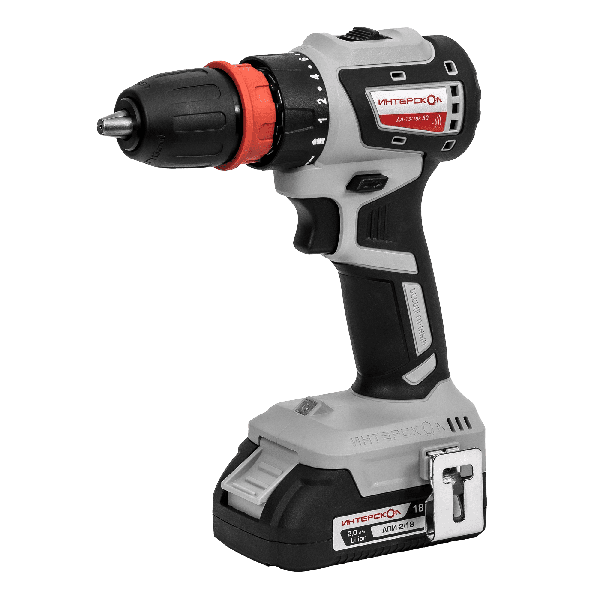 Аккумуляторная дрель-шуруповерт ИНТЕРСКОЛ Комби ДА-13/18В 50, 18 В, 1600 об/мин, с 2 АКБ 2 Ач и ЗУ, в кейсе (776.2.2.79)