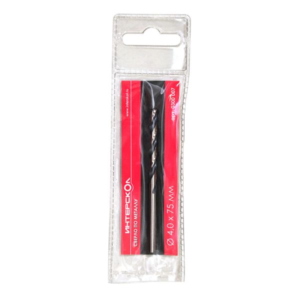 Сверло по металлу ИНТЕРСКОЛ, 4x43x75 мм, 1 шт. (0300.007)