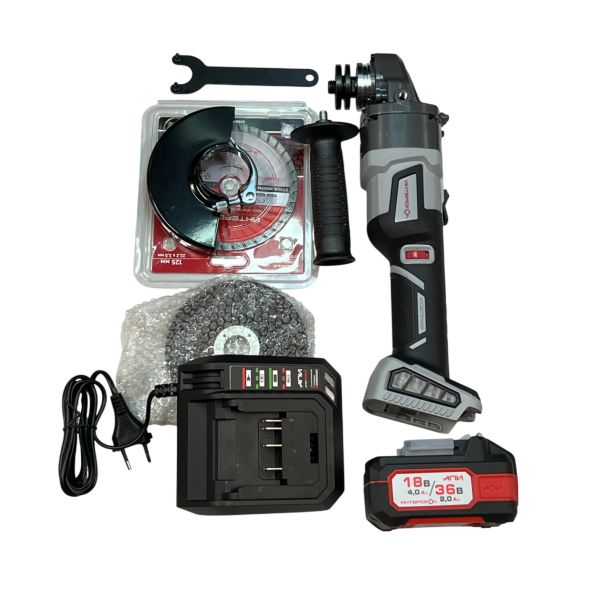 Угловая шлифмашина ИНТЕРСКОЛ УШМ-125/36ММ, 36 В, 125 мм, 8500 об/мин, (УЦЕНЕННЫЙ ТОВАР) (900.4.1.42/U)