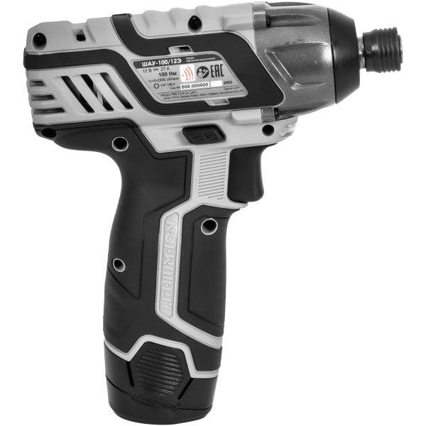 Аккумуляторный ударный шуруповерт ИНТЕРСКОЛ ШАУ-100/12Э, 12 В, 100 Нм, 3000 уд/мин, с 2 АКБ 2 Ач и ЗУ, в кейсе (808.2.2.70)