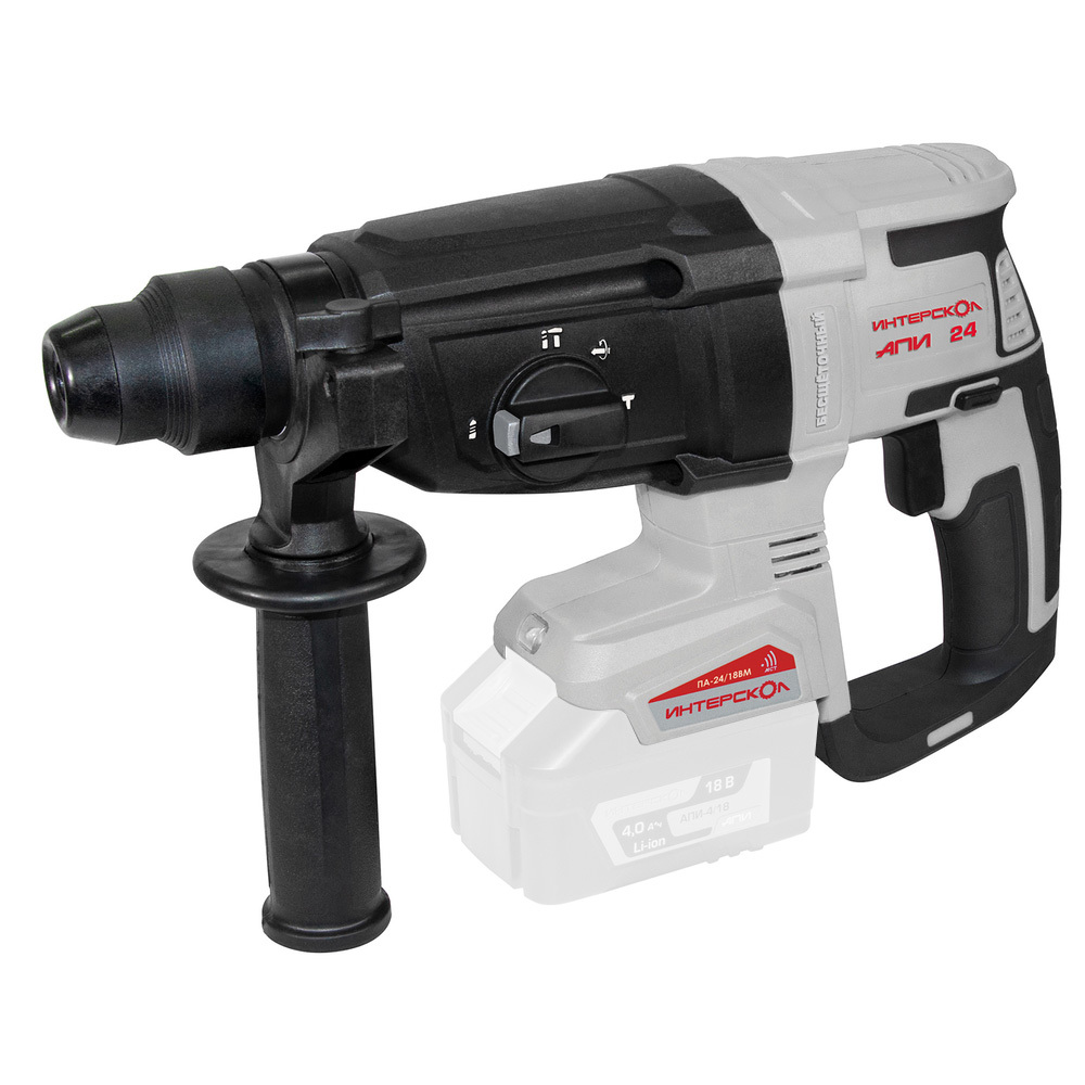 Аккумуляторный перфоратор ИНТЕРСКОЛ ПА-24/18ВM, 18 В, 2.6 Дж, 5300 уд/мин, с АКБ 2 Ач и ЗУ, в кейсе (730.0.0.70-B2C)