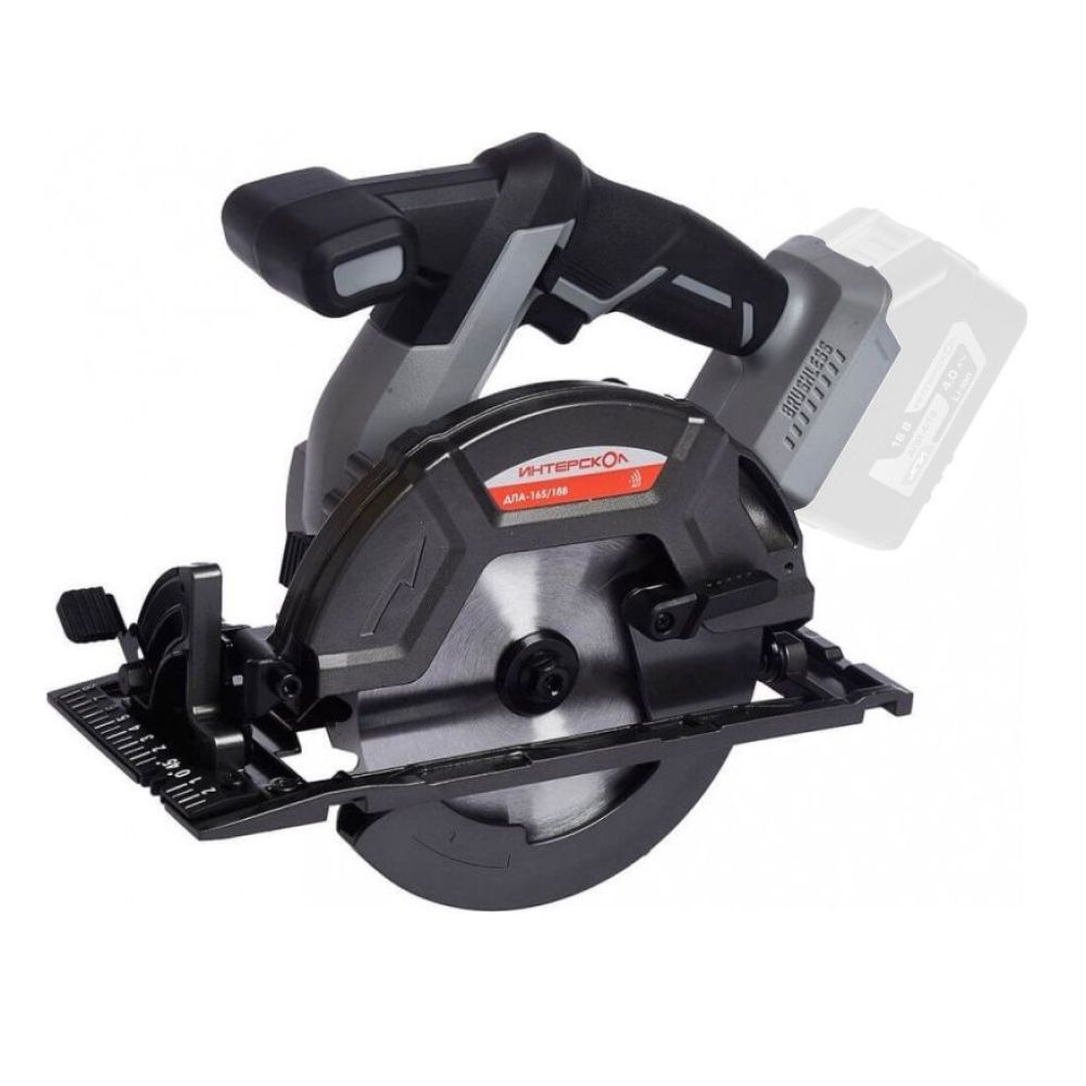 Аккумуляторная дисковая пила ИНТЕРСКОЛ ДПА-165/18В, 18 В, 165 мм, 5000 об/мин, с АКБ 4 Ач и ЗУ (577.0.0.70-B4C)