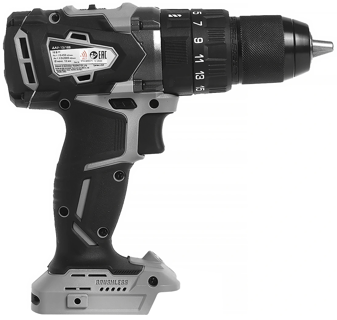 Дрель-шуруповерт ИНТЕРСКОЛ ДАУ-13/18В 60, 18 В, 2000 об/мин, 30000 уд/мин, с АКБ 2 Ач и ЗУ, в кейсе (574.0.0.70-B2C)
