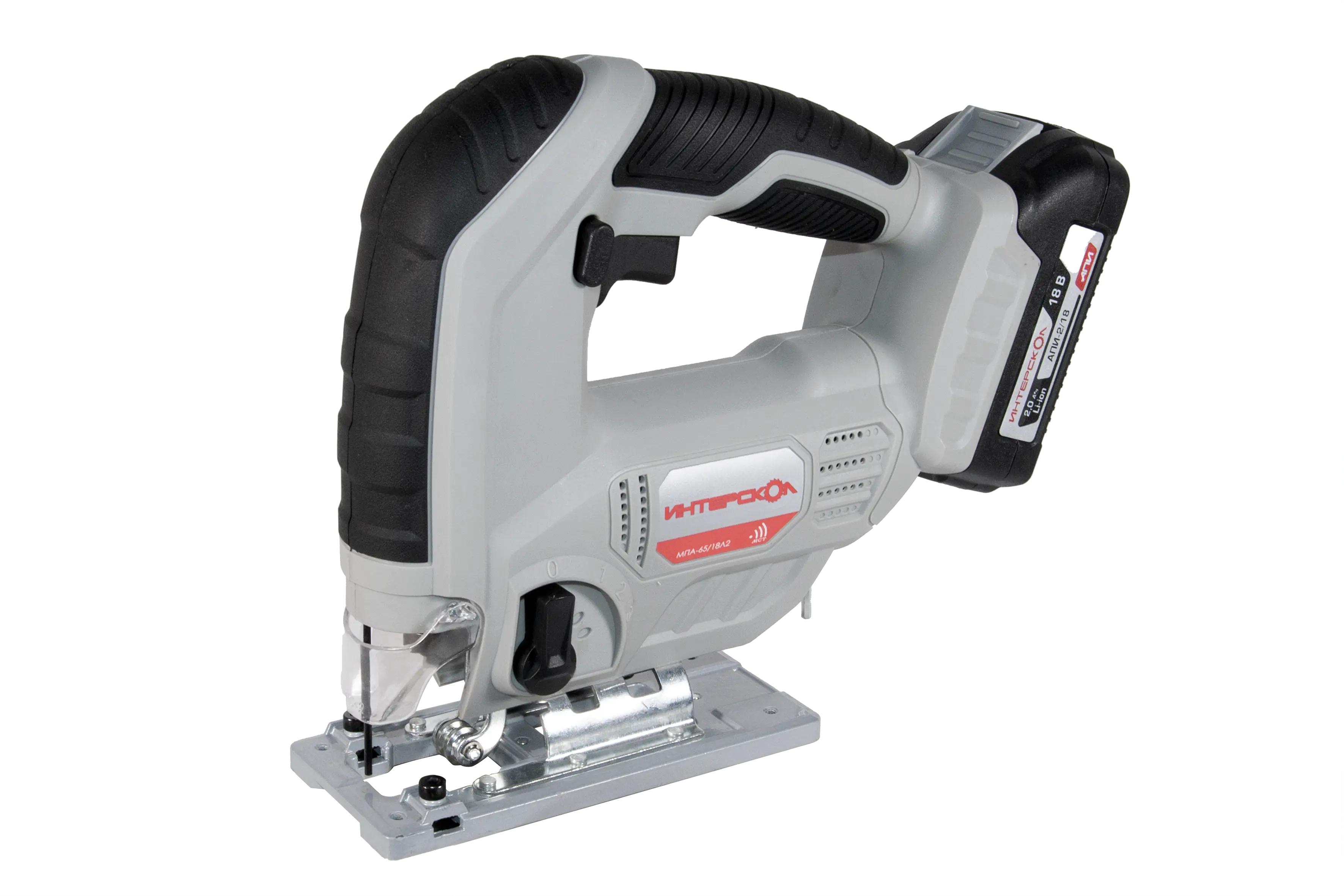Аккумуляторный лобзик ИНТЕРСКОЛ МПА-65/18Л2, 18 В, 3000 ход/мин, 20 мм, с АКБ 2 Ач и ЗУ (630.0.0.70-B2C)