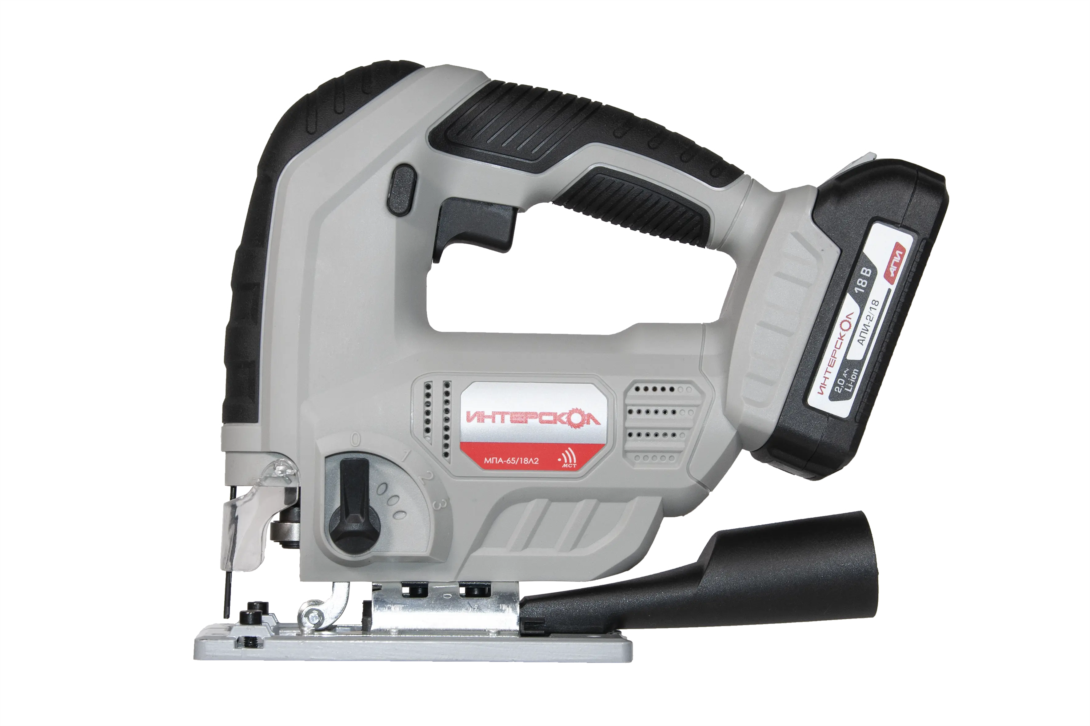 Аккумуляторный лобзик ИНТЕРСКОЛ МПА-65/18Л2, 18 В, 3000 ход/мин, 20 мм, с АКБ 2 Ач и ЗУ (630.0.0.70-B2C)