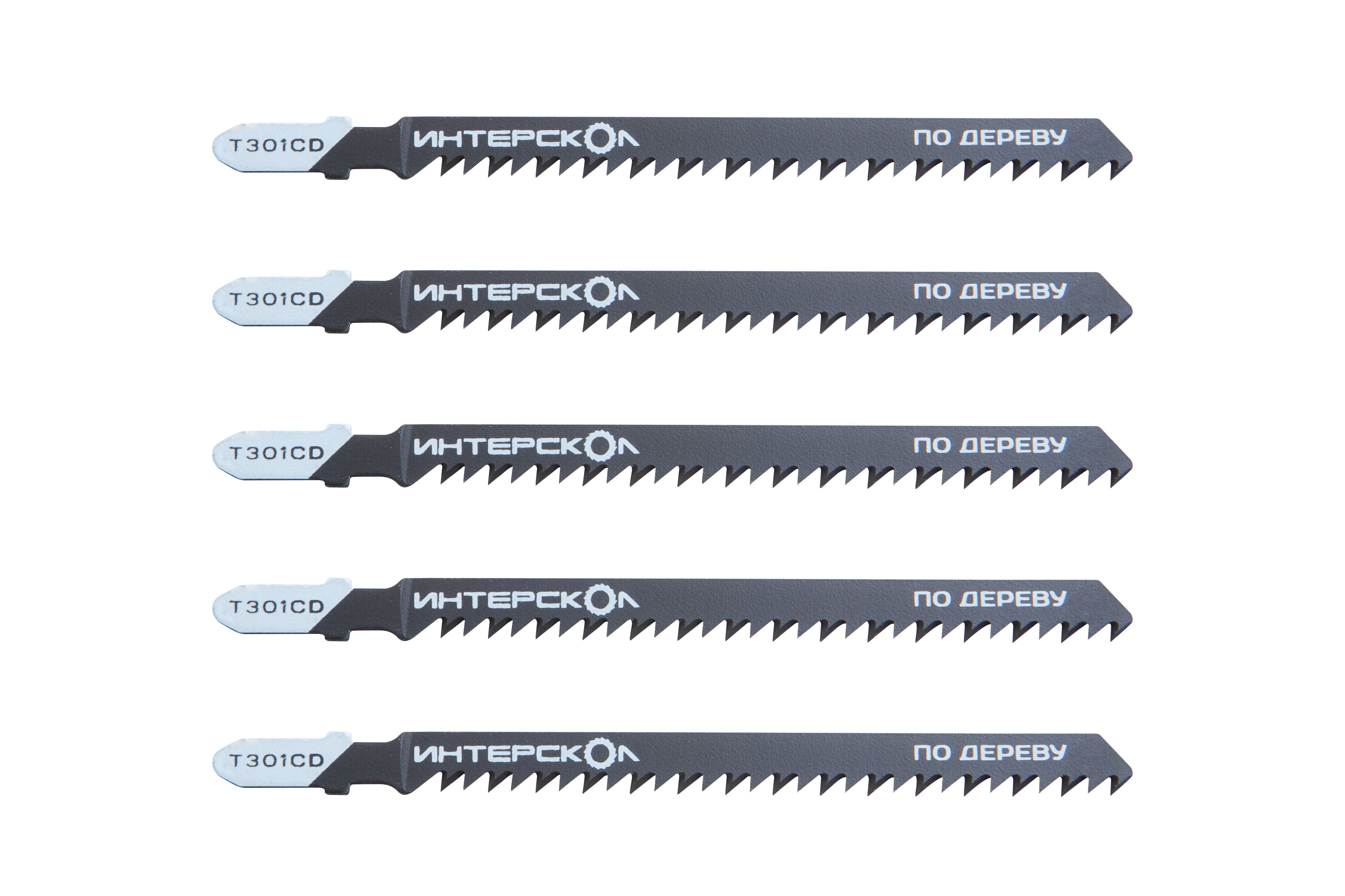 Пилка для лобзика ИНТЕРСКОЛ T-301СD, по дереву, 5 шт. (34190.115)