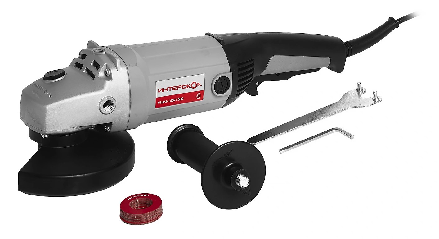 Угловая шлифмашина ИНТЕРСКОЛ УШМ 150/1300, 1300 Вт, 150 мм, 8500 об/мин