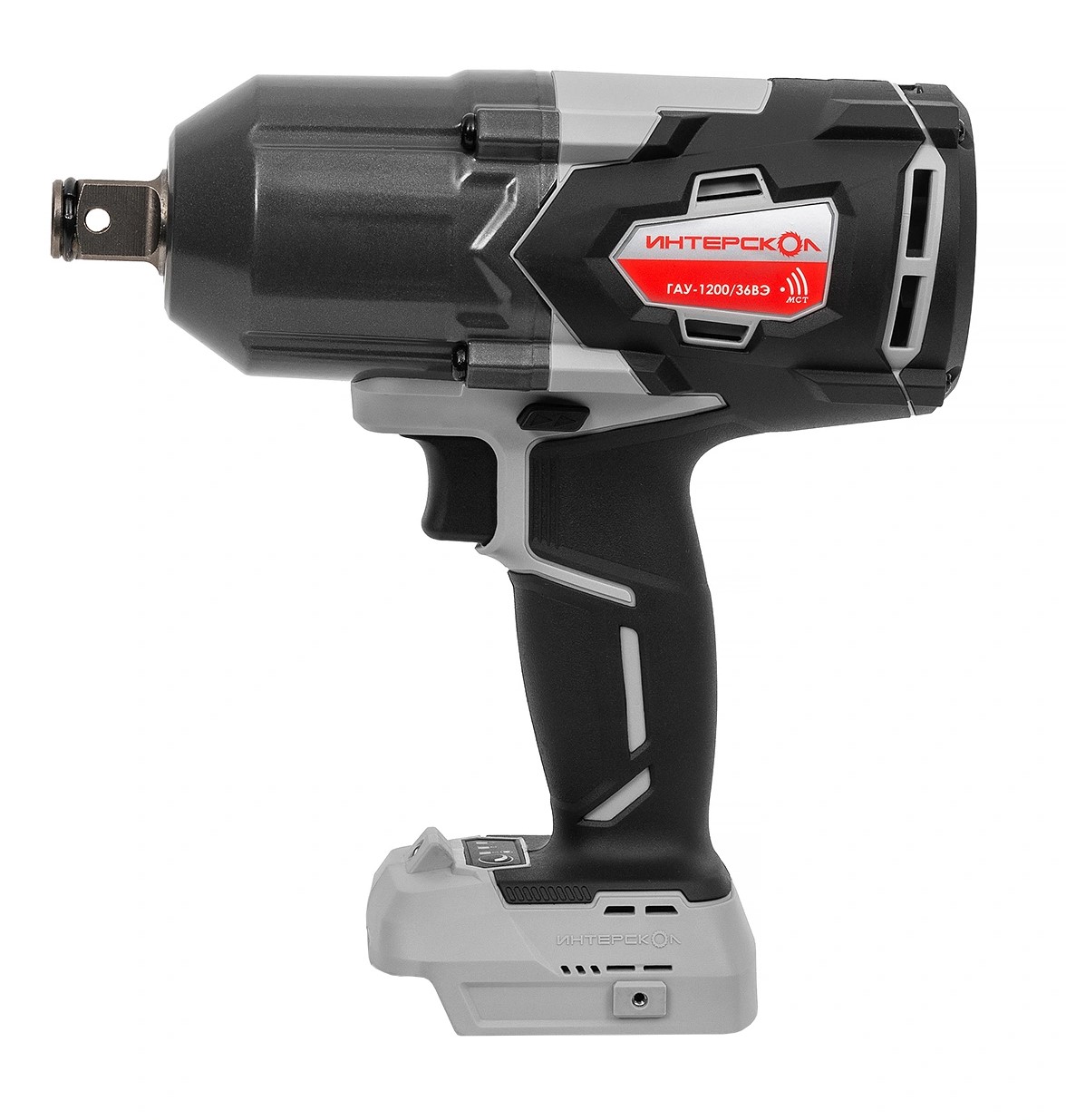 Аккумуляторный ударный гайковерт ИНТЕРСКОЛ ГАУ-1200/36ВЭ, 36 В, 1200 Hм, 2050 уд/мин, без АКБ и ЗУ (819.0.0.70)
