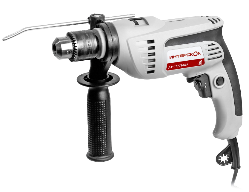 Ударная дрель ИНТЕРСКОЛ ДУ-13/780ЭР, 780 Вт, 2700 об/мин, 30000 уд/мин (421.1.0.00)