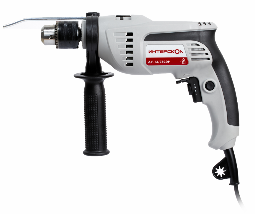 Ударная дрель ИНТЕРСКОЛ ДУ-13/780ЭР, 780 Вт, 2700 об/мин, 30000 уд/мин (421.1.0.00)