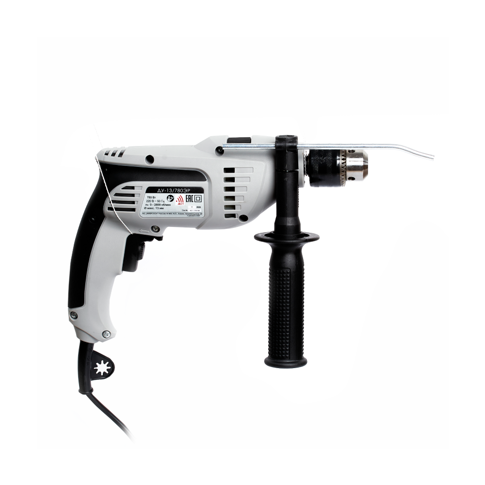 Ударная дрель ИНТЕРСКОЛ ДУ-13/780ЭР, 780 Вт, 2700 об/мин, 30000 уд/мин (421.1.0.00)